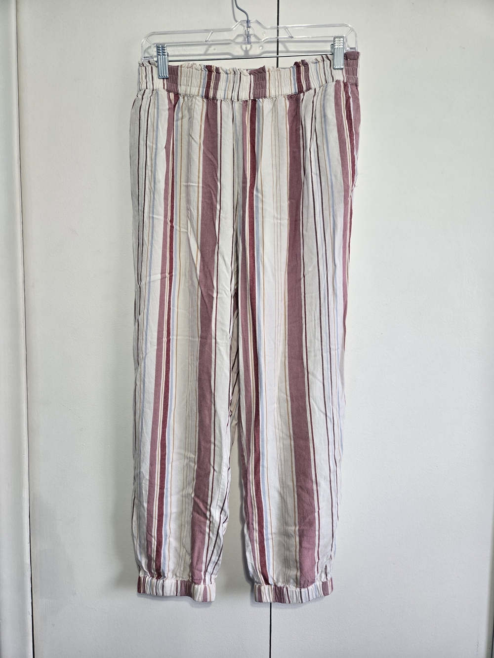 American Eagle Striped Jogger Pants Womens Large Pull On Boho Wide Leg Lounge